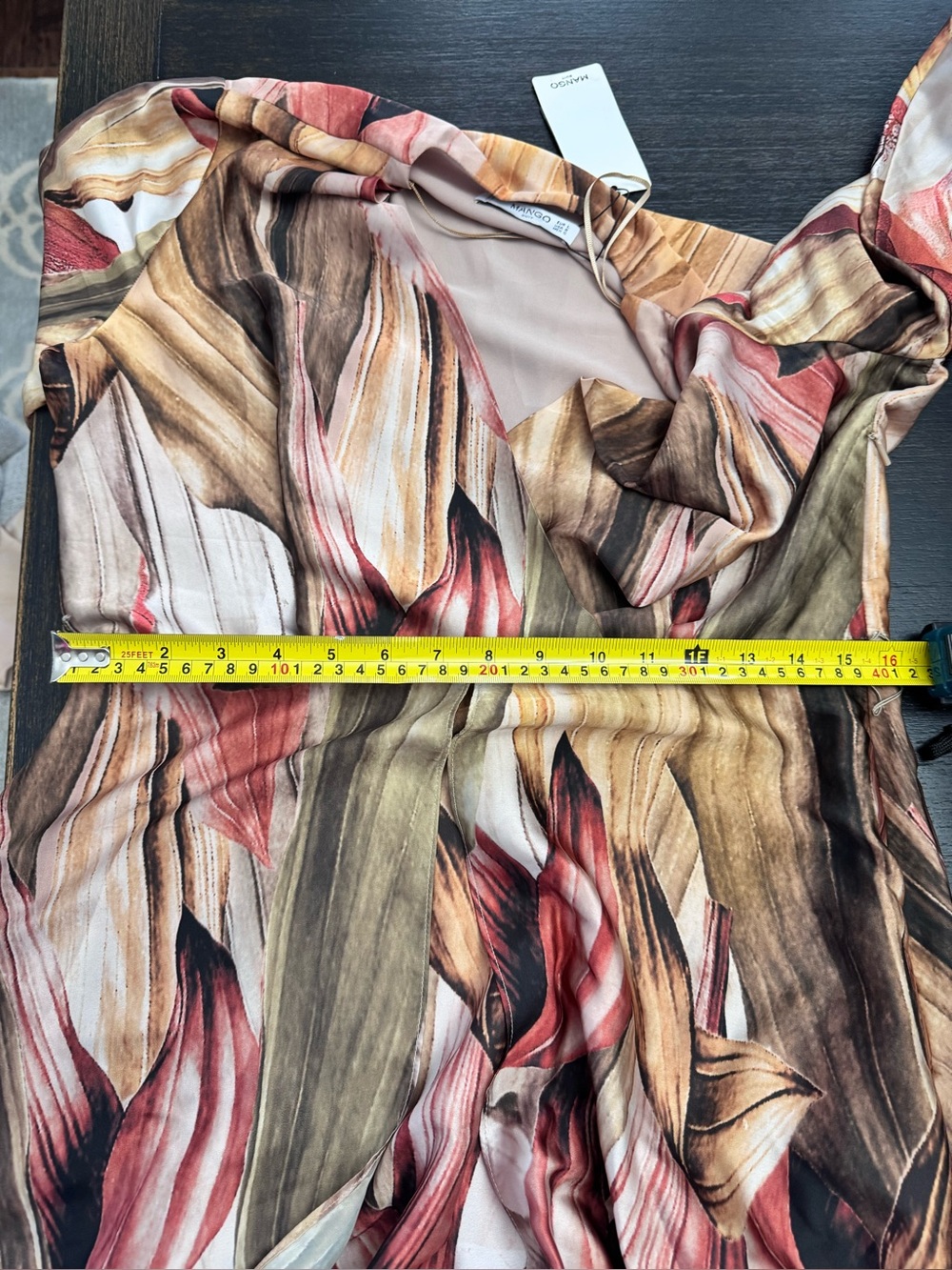 Mango Floral V-Neck Maxi Dress in Blush, Brown and Gold - Picture 11 of 12